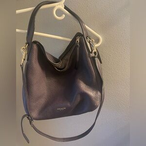 Coach Dark Purple Leather Hobo Bag